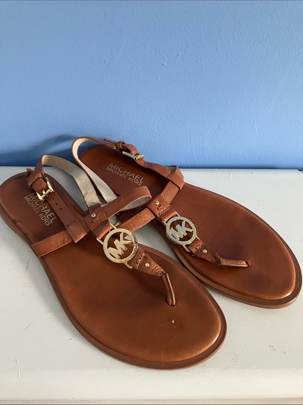 Michael by Michael Kors Women’s Brown Leather Sandals - 8